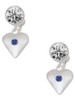 Silver Plated Large September - Blue Crystal Heart - Crystal Clip on Earrings: Color Choice - Red, Green, Blue, Purple, Pink, Clear, Black