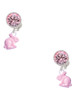 Mini Pink Bunny - Crystal Clip on Earrings