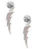 Silver Plated Large Clear AB Crystal Lightning Bolt - Crystal Clip on Earrings