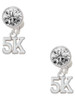 Silver Plated 5K - Crystal Clip on Earrings: Color Choice - Red, Green, Blue, Purple, Pink, Clear, Black