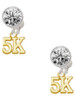 Gold-tone 5K - Crystal Clip on Earrings: Color Choice - Red, Green, Blue, Purple, Pink, Clear, Black