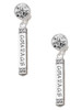 Courage Strength Wisdom Honesty - Bar - Crystal Clip on Earrings: Color Choice - Red, Green, Blue, Purple, Pink, Clear, Black