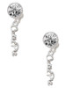 Silver Plated Small Cutie Pie Script - Crystal Clip on Earrings
