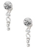 Silver Plated Small Kiss Script - Crystal Clip on Earrings: Color Choice - Red, Green, Blue, Purple, Pink, Clear, Black