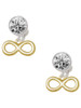 Gold-tone Medium Infinity Sign - Crystal Clip on Earrings