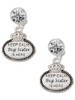 Keep Calm Big Sister is Here - Crystal Clip on Earrings: Color Choice - Red, Green, Blue, Purple, Pink, Clear, Black