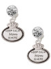 Keep Calm Mom is Here - Crystal Clip on Earrings: Color Choice - Red, Green, Blue, Purple, Pink, Clear, Black
