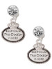 Silver Plated Keep Calm The Doctor is Here - Crystal Clip on Earrings: Color Choice - Red, Green, Blue, Purple, Pink, Clear, Black