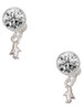 Silver Plated Mini Penguin - Crystal Clip on Earrings