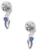 Silver Plated Mini Royal Blue Running Shoe - Crystal Clip on Earrings: Color Choice - Red, Green, Blue, Purple, Pink, Clear, Black