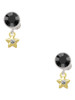 Gold-tone Mini Star with Clear Crystal - Crystal Clip on Earrings