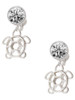 Silver Plated Cutout Sea Turtle - Crystal Clip on Earrings: Color Choice - Red, Green, Blue, Purple, Pink, Clear, Black