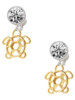 Gold-tone Cutout Sea Turtle - Crystal Clip on Earrings: Color Choice - Red, Green, Blue, Purple, Pink, Clear, Black