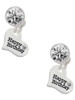 Silver Plated Small Happy Birthday Heart - Crystal Clip on Earrings: Color Choice - Red, Green, Blue, Purple, Pink, Clear, Black