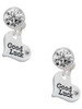 Silver Plated Small Good Luck Heart - Crystal Clip on Earrings