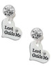 Silver Plated Large Lord Guide Me Heart - Crystal Clip on Earrings: Color Choice - Red, Green, Blue, Purple, Pink, Clear, Black