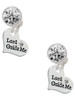 Silver Plated Small Lord Guide Me Heart - Crystal Clip on Earrings: Color Choice - Red, Green, Blue, Purple, Pink, Clear, Black