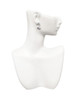 Silver Plated Large Matron of Honor Heart - Crystal Clip on Earrings