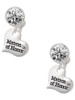 Silver Plated Small Matron of Honor Heart - Crystal Clip on Earrings: Color Choice - Red, Green, Blue, Purple, Pink, Clear, Black