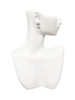 Silver Plated Small Matron of Honor Heart - Crystal Clip on Earrings