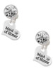 Silver Plated Small Maid of Honor Heart - Crystal Clip on Earrings