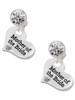 Silver Plated Large Mother of the Bride Heart - Crystal Clip on Earrings: Color Choice - Red, Green, Blue, Purple, Pink, Clear, Black