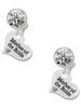 Silver Plated Small Mother of the Bride Heart - Crystal Clip on Earrings