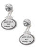 Silver Plated Keep Calm and Travel On - Crystal Clip on Earrings