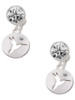Silver Plated Hummingbird Disc - Crystal Clip on Earrings