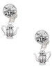 Tea Pot - Crystal Clip on Earrings