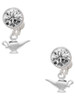 Silver Plated Aladdin's Lamp - Crystal Clip on Earrings