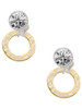 Gold-tone Hammered Karma Ring - Crystal Clip on Earrings