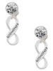 Silver Plated Godmother Infinity Sign - Crystal Clip on Earrings