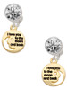 Gold-tone Small I Love You to the Moon - Crystal Clip on Earrings: Color Choice - Red, Green, Blue, Purple, Pink, Clear, Black