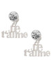 Silver Plated Large Je T'aime - Crystal Clip on Earrings: Color Choice - Red, Green, Blue, Purple, Pink, Clear, Black