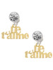 Gold-tone Large Je T'aime - Crystal Clip on Earrings