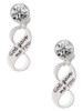 God Gave Me You Infinity Sign - Crystal Clip on Earrings: Color Choice - Red, Green, Blue, Purple, Pink, Clear, Black