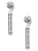 Silver Plated Always My Mother Bar - Crystal Clip on Earrings