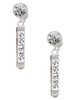Sisters Best Friends Forever Bar - Crystal Clip on Earrings: Color Choice - Red, Green, Blue, Purple, Pink, Clear, Black