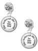 Silver Plated Domed She Believed She Could So She Did - Crystal Clip on Earrings