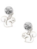 Silver Plated Squirrel - Crystal Clip on Earrings