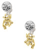 Gold-tone Mini 3-D Elephant - Crystal Clip on Earrings: Color Choice - Red, Green, Blue, Purple, Pink, Clear, Black