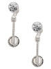 Silver Plated 3-D Banjo - Crystal Clip on Earrings