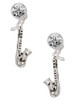 Silver Plated Saxophone - Crystal Clip on Earrings