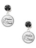 Domed Real Heroes Teach - Crystal Clip on Earrings
