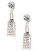 Silver Plated Small Tassel - Crystal Clip on Earrings