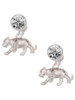 Silver Plated Tiger Cub - Crystal Clip on Earrings