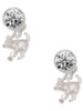 Silver Plated Cat with Yarn - Crystal Clip on Earrings
