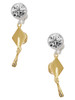 Gold-tone 3-D Graduation Hat - Crystal Clip on Earrings