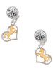 Two-tone Stallion Silhouette Heart - Crystal Clip on Earrings